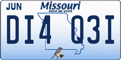 MO license plate DI4Q3I