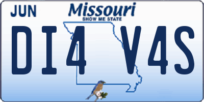 MO license plate DI4V4S