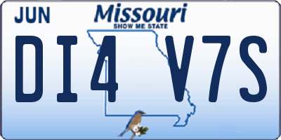 MO license plate DI4V7S