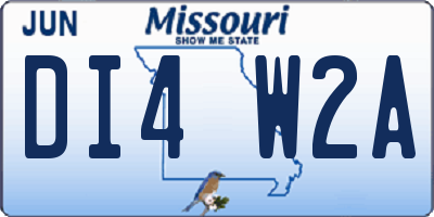 MO license plate DI4W2A
