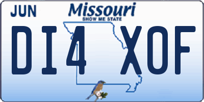 MO license plate DI4X0F