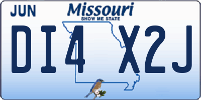 MO license plate DI4X2J