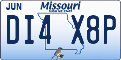 MO license plate DI4X8P