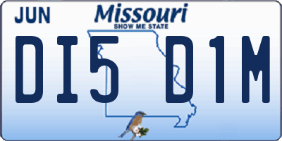 MO license plate DI5D1M
