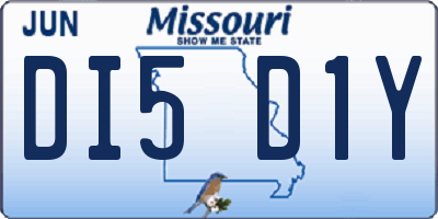 MO license plate DI5D1Y