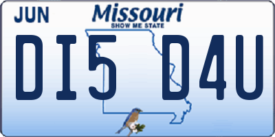 MO license plate DI5D4U