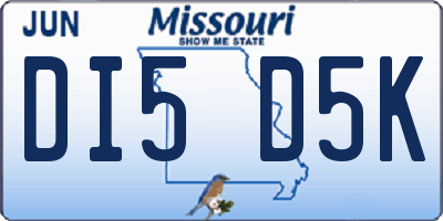 MO license plate DI5D5K