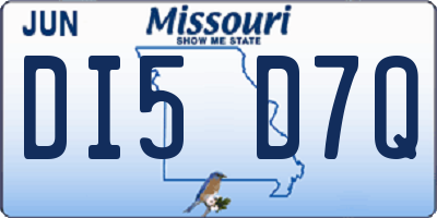 MO license plate DI5D7Q