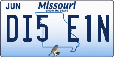 MO license plate DI5E1N