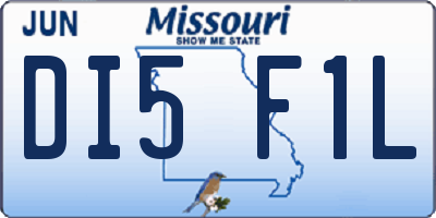 MO license plate DI5F1L