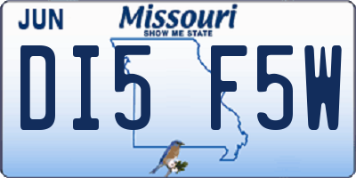 MO license plate DI5F5W