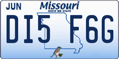 MO license plate DI5F6G