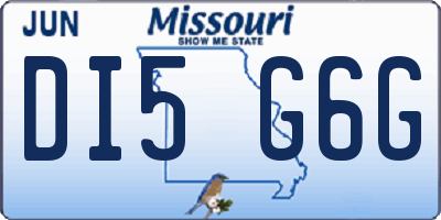 MO license plate DI5G6G