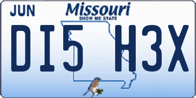 MO license plate DI5H3X