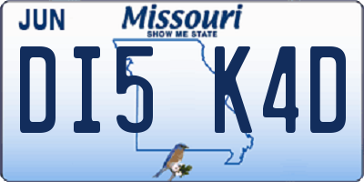 MO license plate DI5K4D