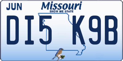 MO license plate DI5K9B