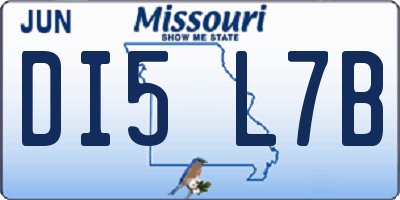 MO license plate DI5L7B