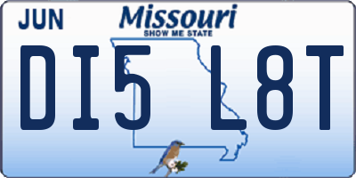 MO license plate DI5L8T