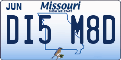 MO license plate DI5M8D