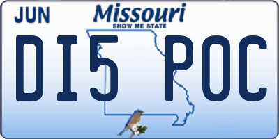 MO license plate DI5P0C