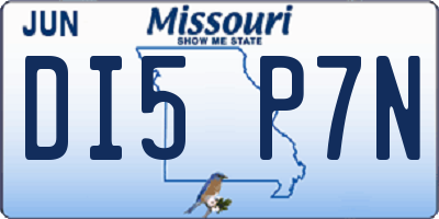 MO license plate DI5P7N