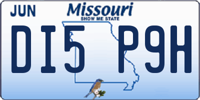 MO license plate DI5P9H