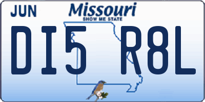 MO license plate DI5R8L