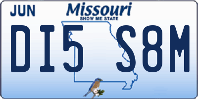 MO license plate DI5S8M