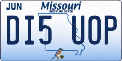 MO license plate DI5U0P