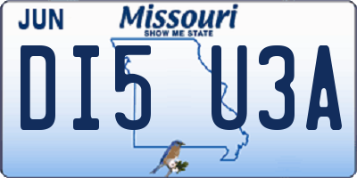MO license plate DI5U3A