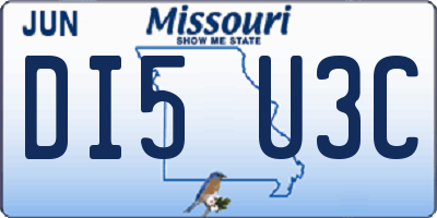 MO license plate DI5U3C
