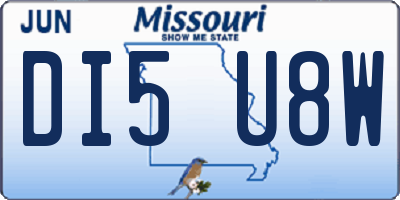 MO license plate DI5U8W