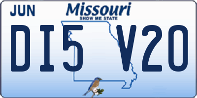 MO license plate DI5V2O