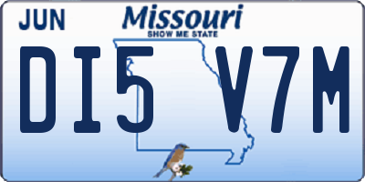 MO license plate DI5V7M