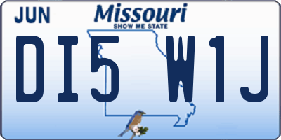 MO license plate DI5W1J