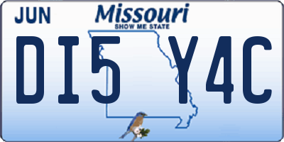 MO license plate DI5Y4C