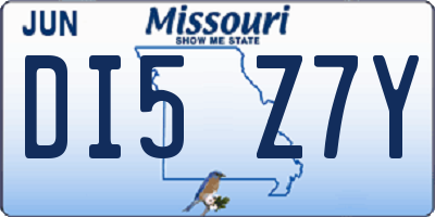 MO license plate DI5Z7Y