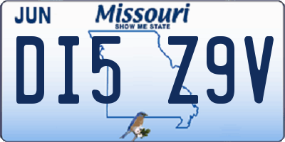MO license plate DI5Z9V