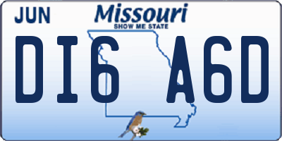 MO license plate DI6A6D