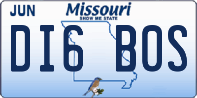 MO license plate DI6B0S