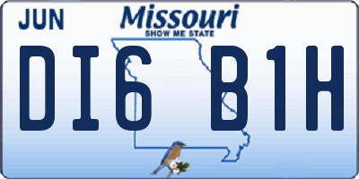 MO license plate DI6B1H