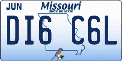 MO license plate DI6C6L