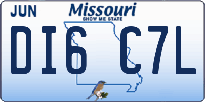 MO license plate DI6C7L