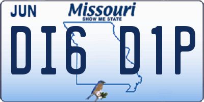 MO license plate DI6D1P