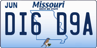 MO license plate DI6D9A