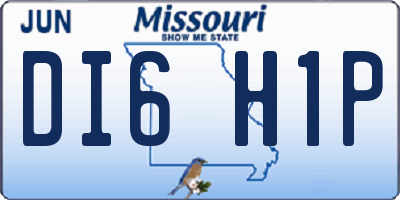 MO license plate DI6H1P