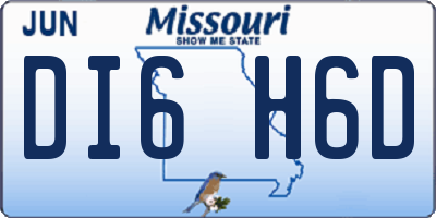MO license plate DI6H6D