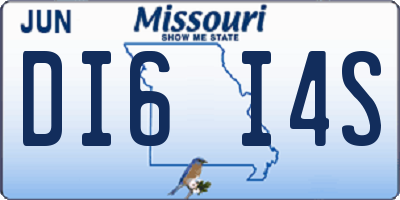 MO license plate DI6I4S