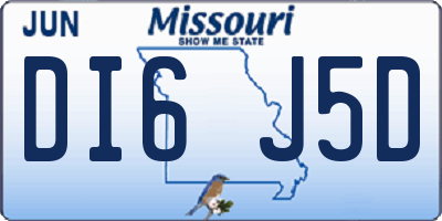 MO license plate DI6J5D