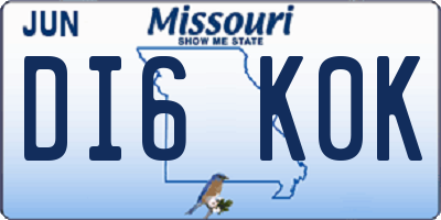 MO license plate DI6K0K